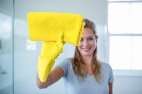 Cleaning fresh pet accident spots with absorbent cloths and enzyme cleaner